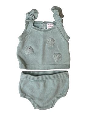 Carter's Mint Green Knit Two-Piece Set with Seashell Accents
